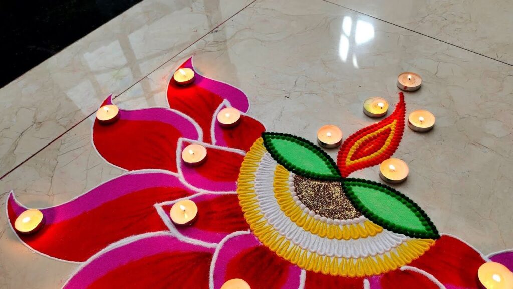 Laxmi Mata Rangoli Designs for Diwali