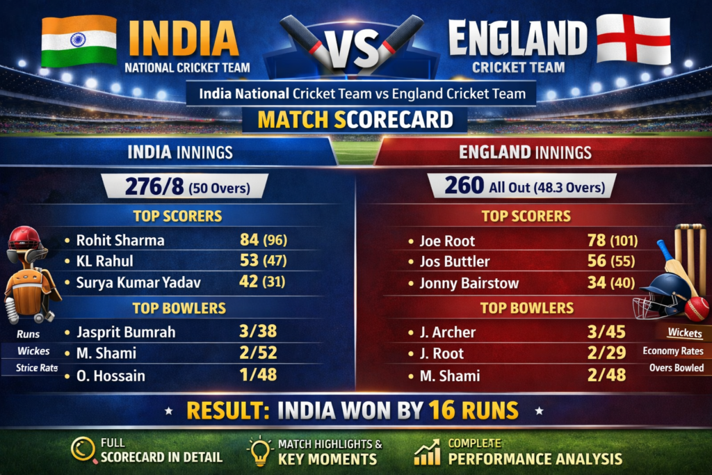 India National Cricket Team vs England